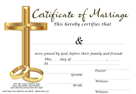 christian marriage certificate template